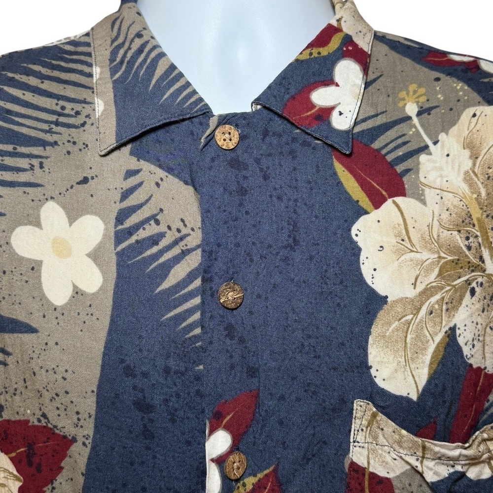 Tommy Bahama Floral Shirt Men's M Rayon Hibiscus Hawaiian Button Up Short Sleeve - Picture 5 of 8